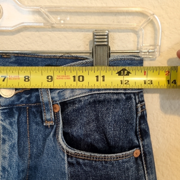 Blank NYC Two-Tone Straight Leg Jeans Bleach Light to Dark Blue Sz 24 - Picture 5 of 15